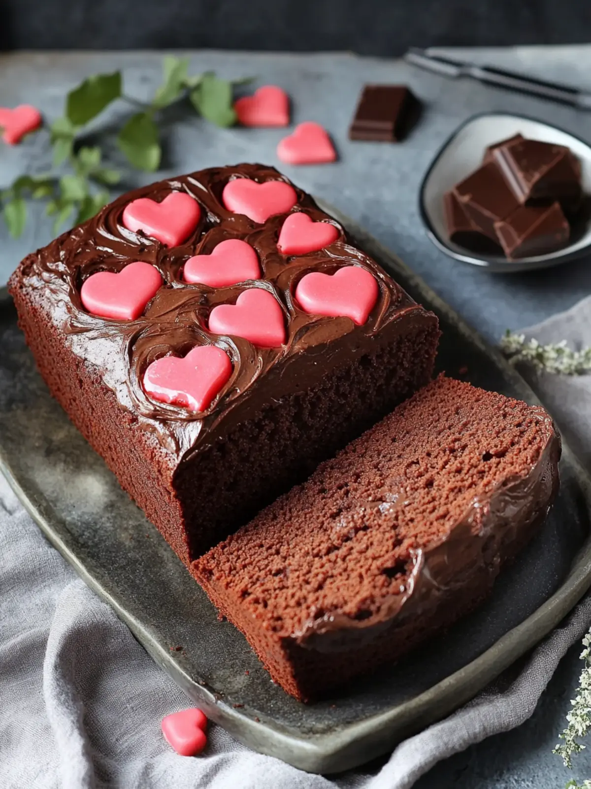 Heart Chocolate Loaf Cake