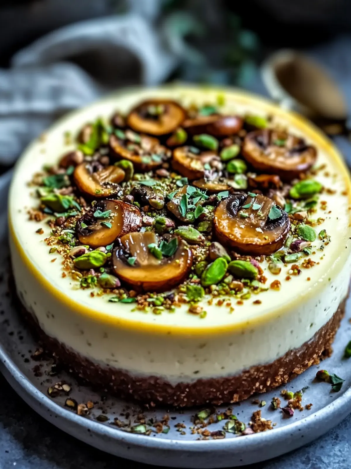 Savory Pistachio and Mushroom Cheesecake to Impress Your Guests 4 Pistachio and Mushroom Cheesecake
