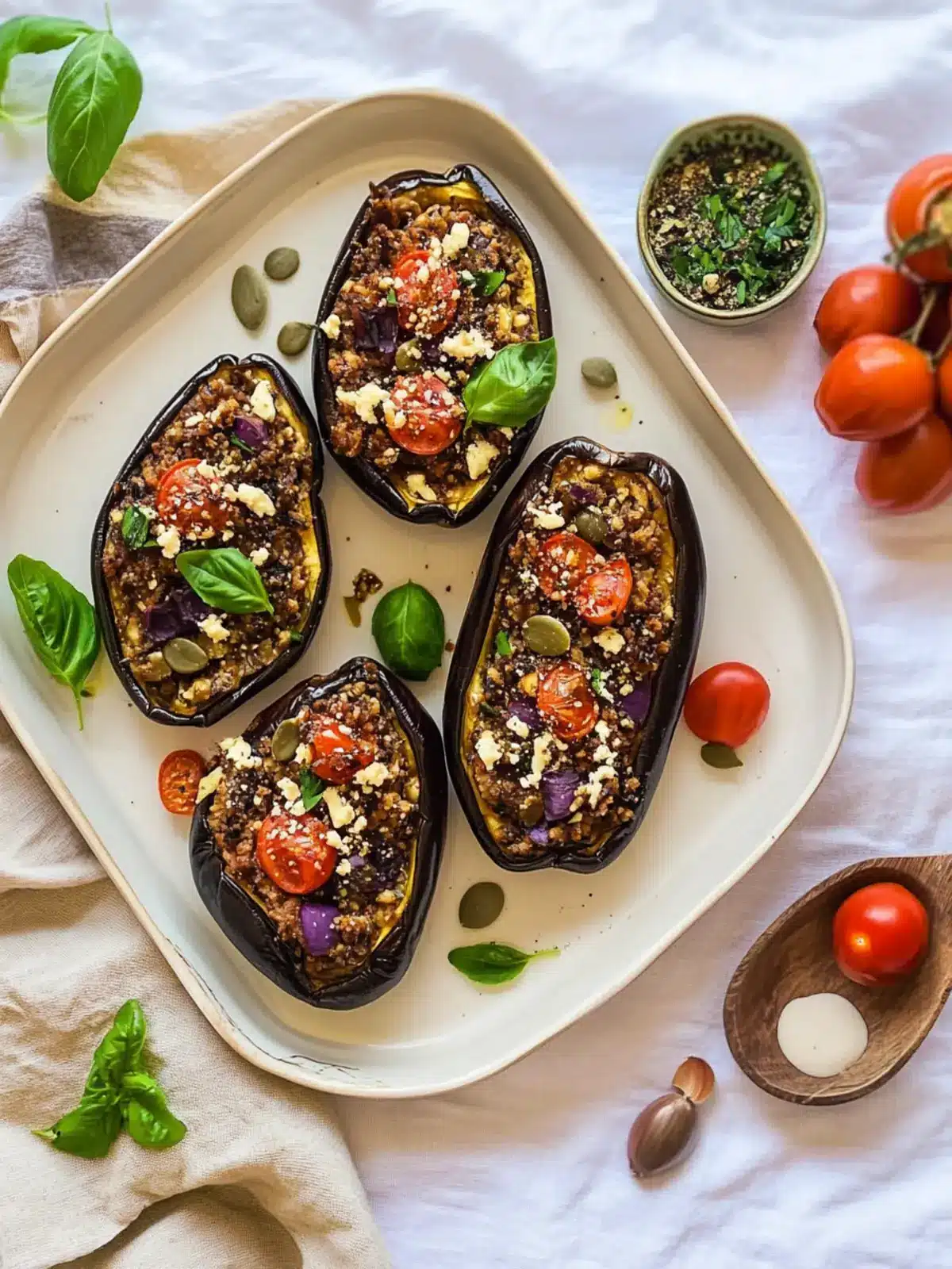 Delicious Vegan Stuffed Eggplant in Just 30 Minutes 4 Vegan Stuffed Eggplant