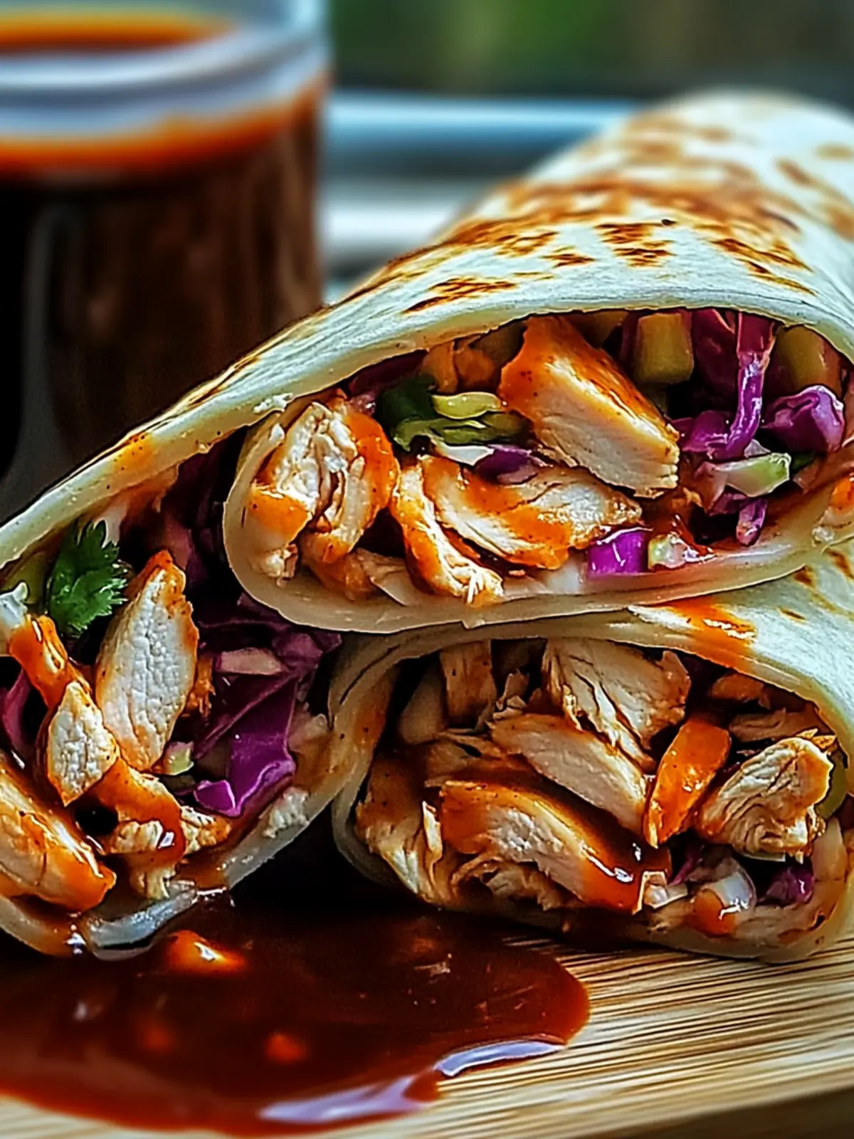 BBQ Chicken Coleslaw Wraps
