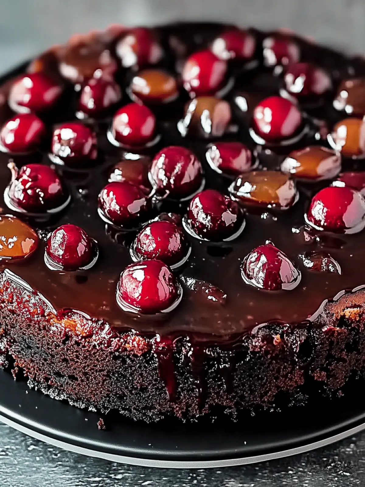 Irresistible Chocolate Cherry Upside Down Cake Delight 3 Chocolate Cherry Upside Down Cake