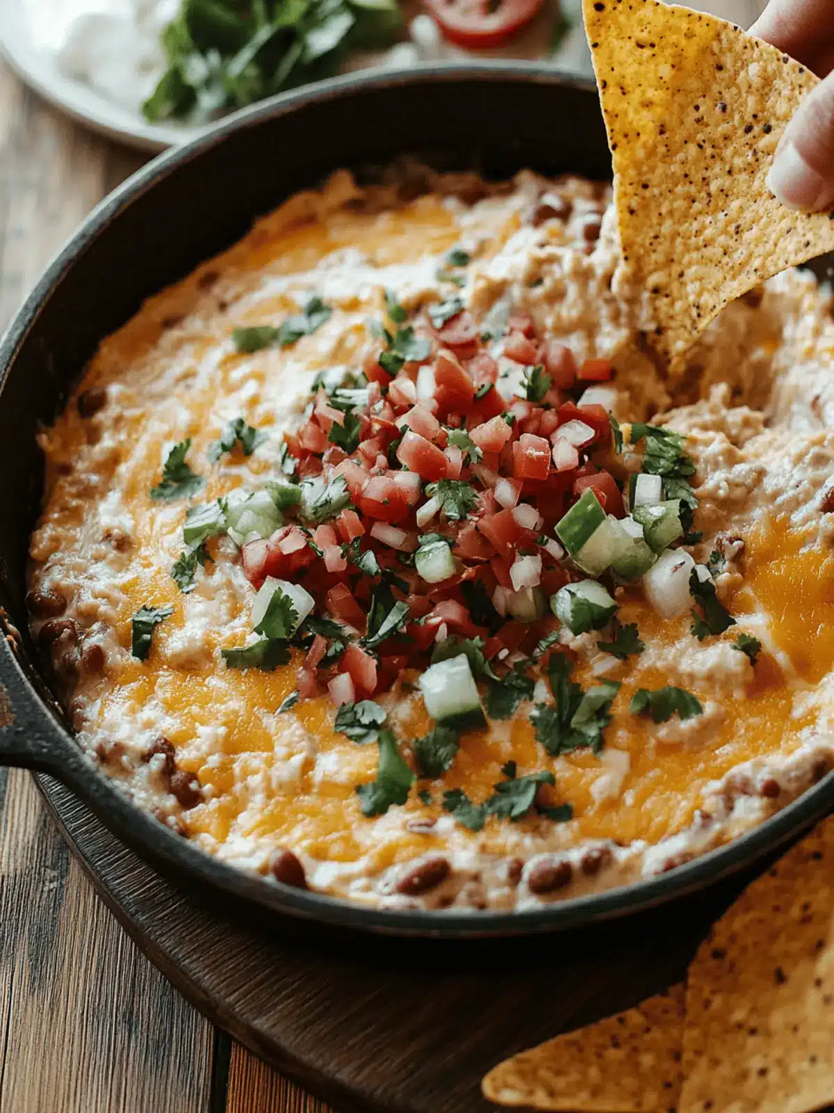 Irresistible Cheesy Fiesta Refried Bean Dip for Any Gathering 4 Cheesy Fiesta Refried Bean Dip