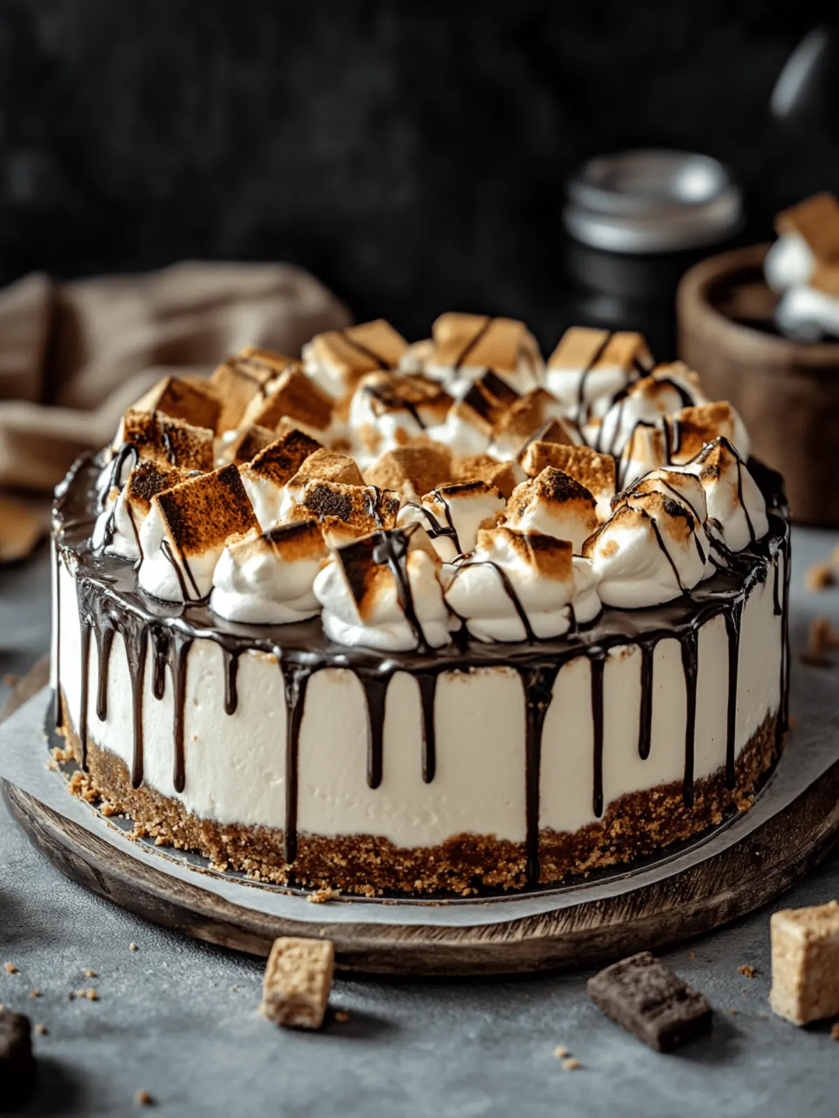 Indulge in Decadent S mores Cheesecake Bliss at Home 3 Decadent S mores Cheesecake