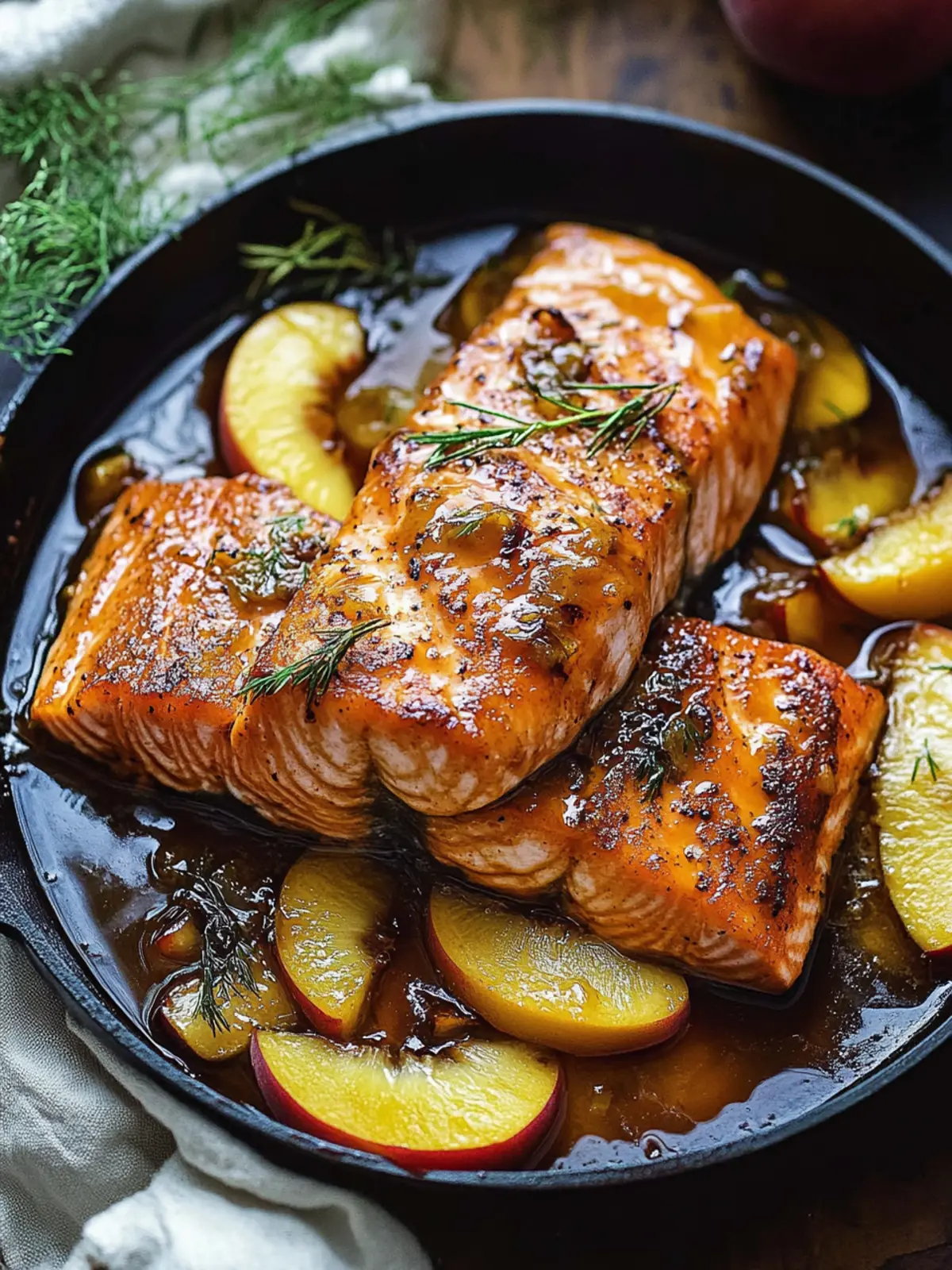 Bourbon Peach Roasted Salmon