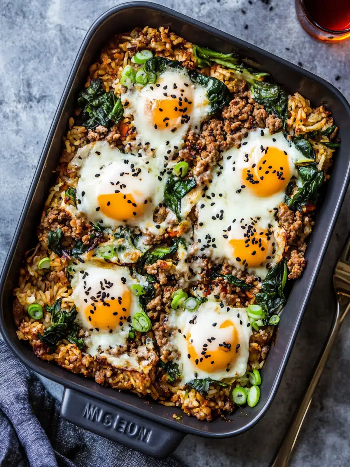 Bibimbap Casserole with Ground Pork