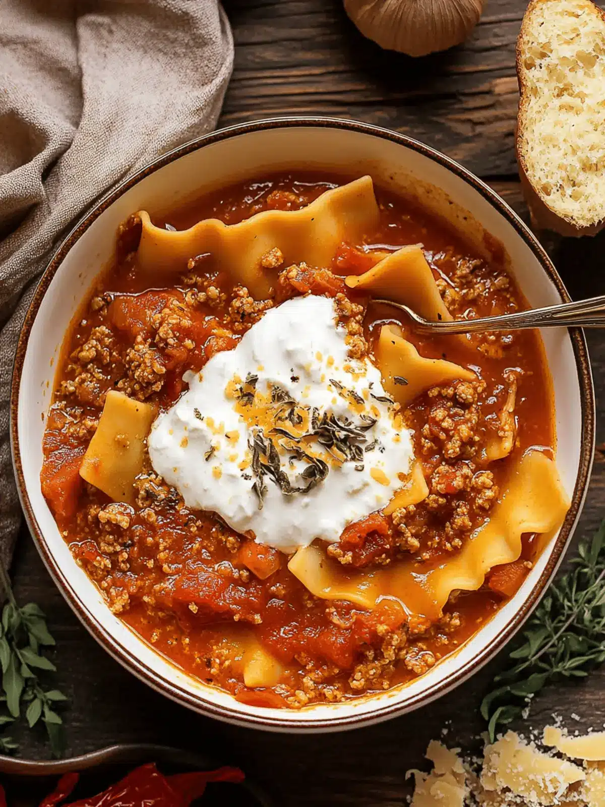 Comforting Vegetarian Lasagna Soup