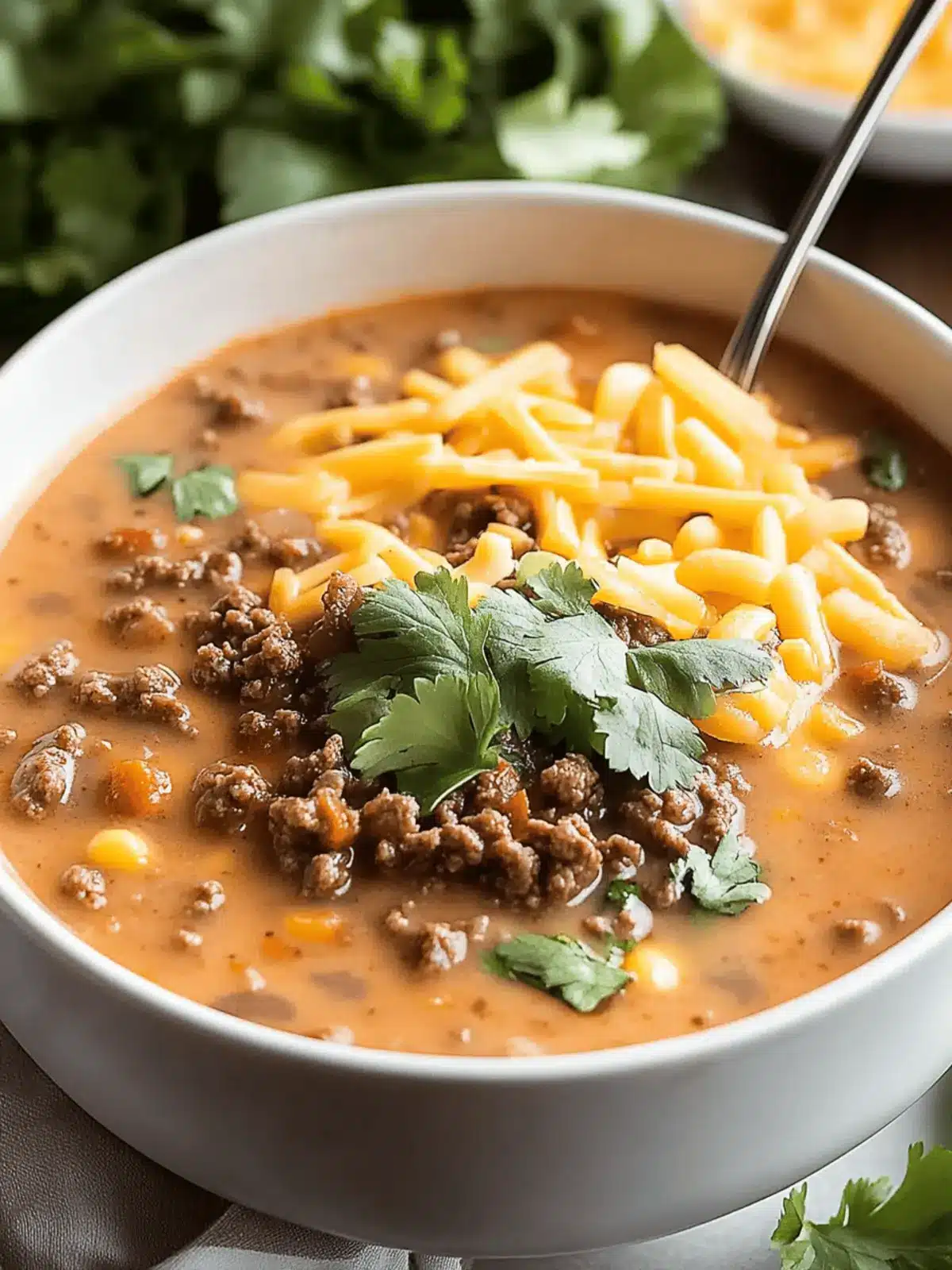 Cheesy Ground Beef Taco Soup