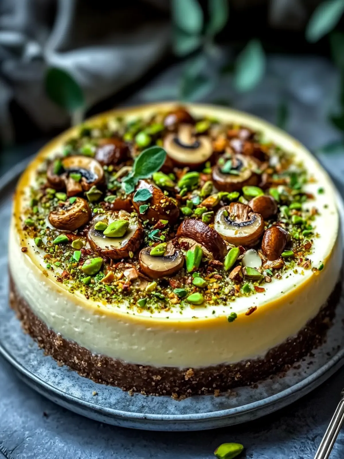 Savory Pistachio and Mushroom Cheesecake to Impress Your Guests 2 Pistachio and Mushroom Cheesecake