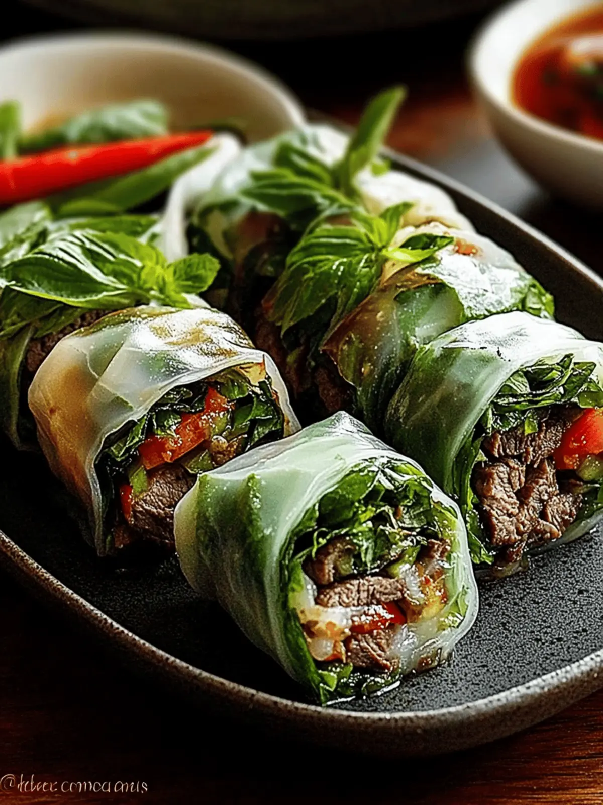 Thai Basil Beef Rolls
