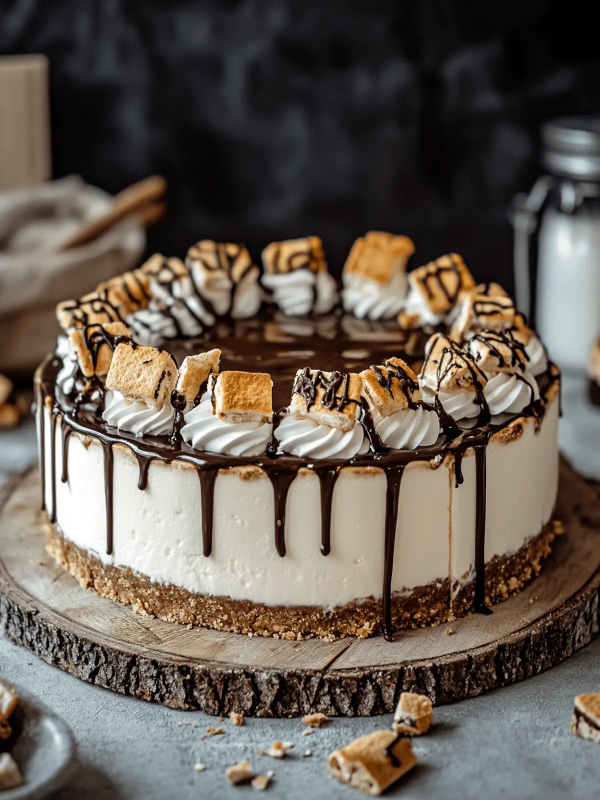 Indulge in Decadent S mores Cheesecake Bliss at Home 2 Decadent S mores Cheesecake