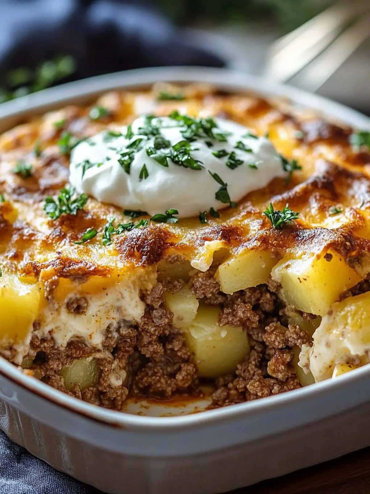 Ground Beef and Potatoes Casserole