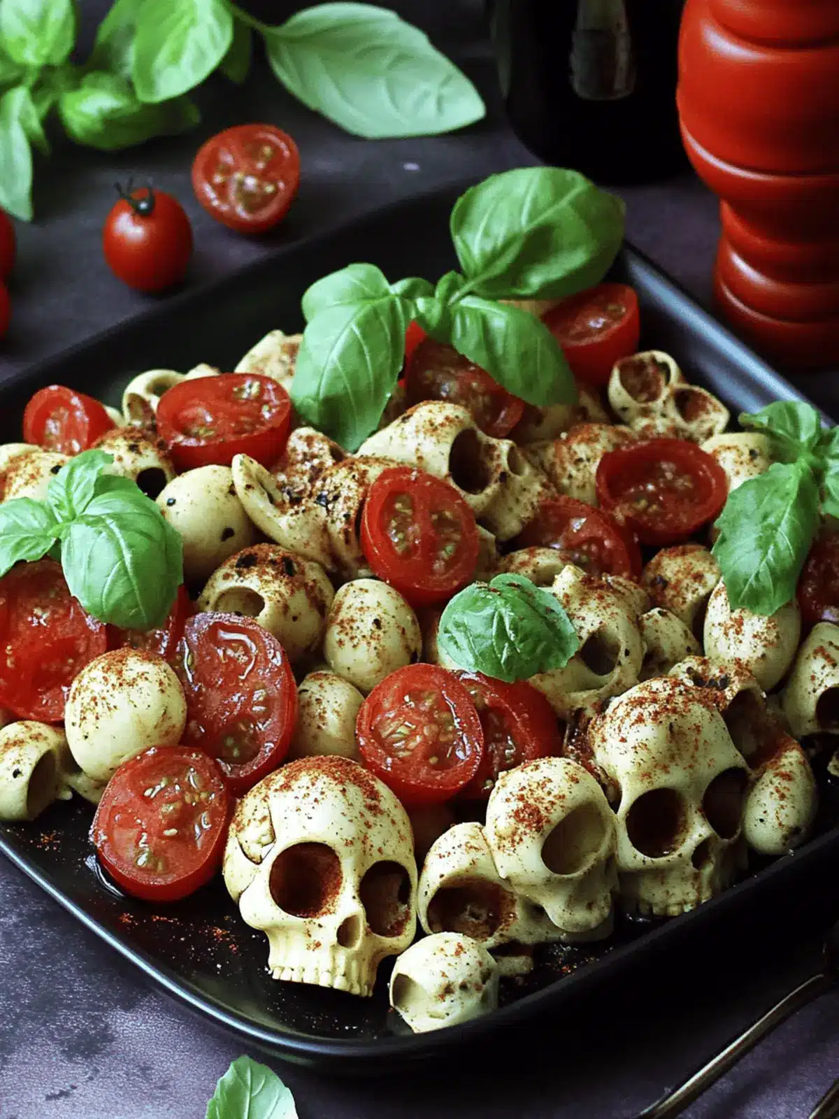 Spook Up Your Table with Skull Caprese Salad Delight 4 Skull Caprese Salad