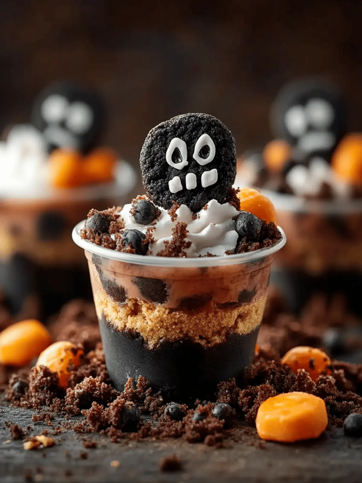 Graveyard Pudding Cookie Cups