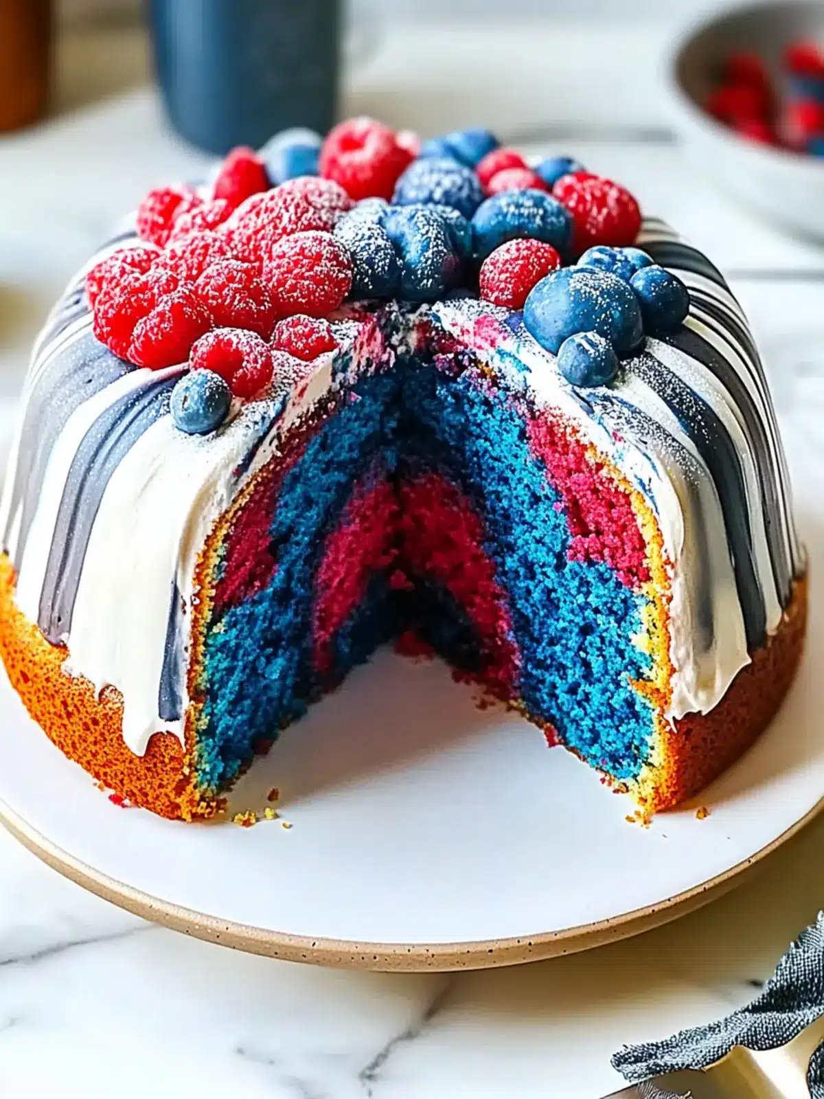 Deliciously Simple Red White & Blue Marble Cake Recipe 4 Red White & Blue Marble Cake