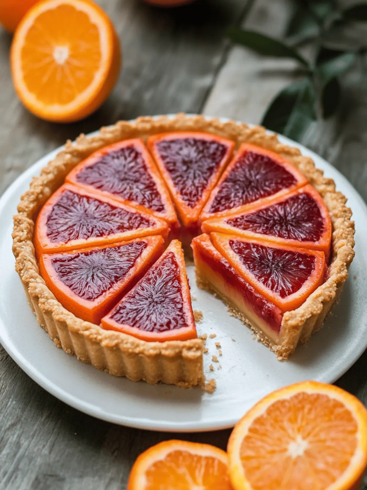 Blood Orange Tart with Almond Crust