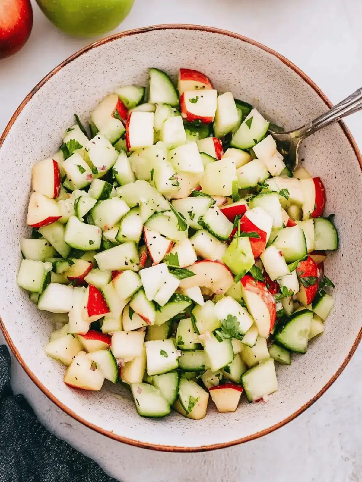 Crisp Cucumber Apple Salad with Sweet Honey Dressing Delight 2 Cucumber Apple Salad