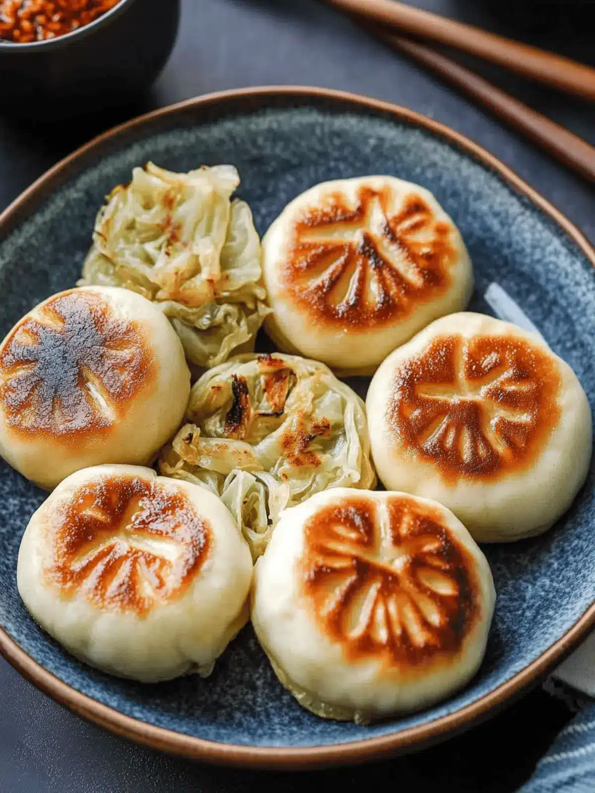 Pan-Fried Cabbage and Noodle Buns