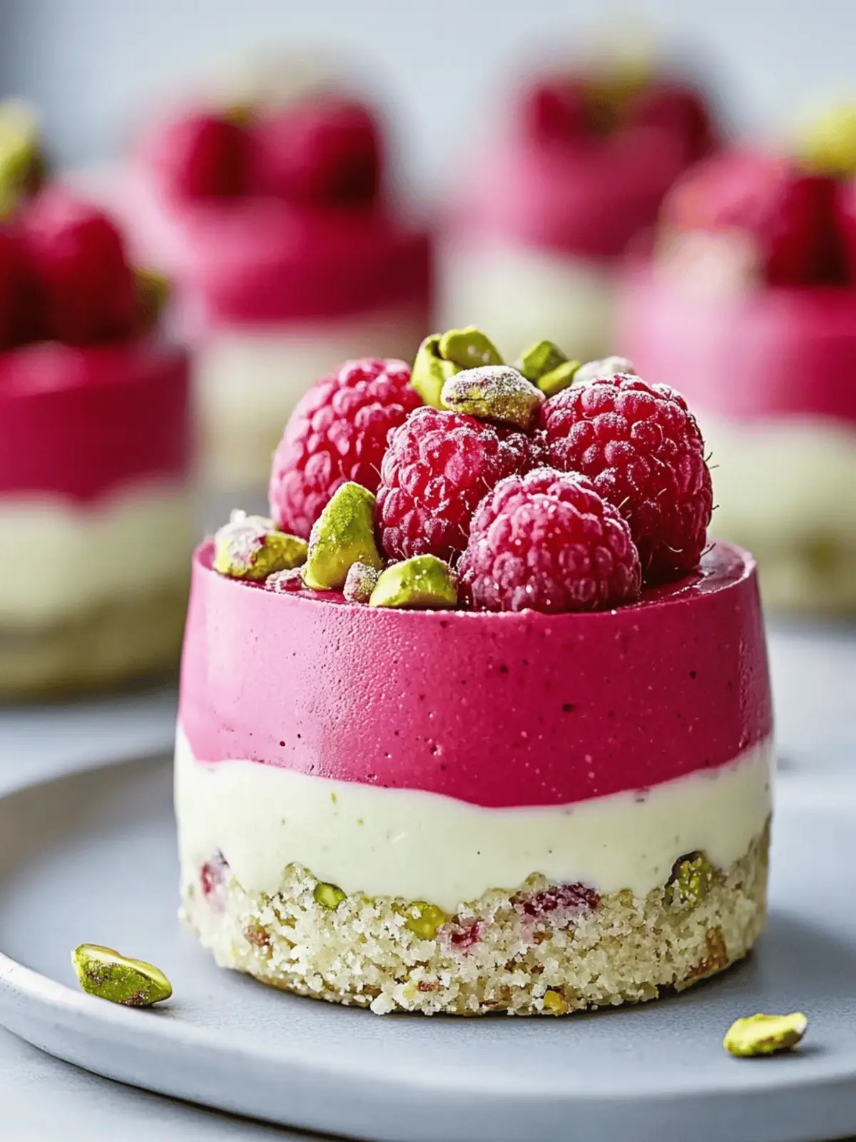 Raspberry Pistachio Mousse Cakes for Effortless Elegance 4 Raspberry Pistachio Mousse Cakes