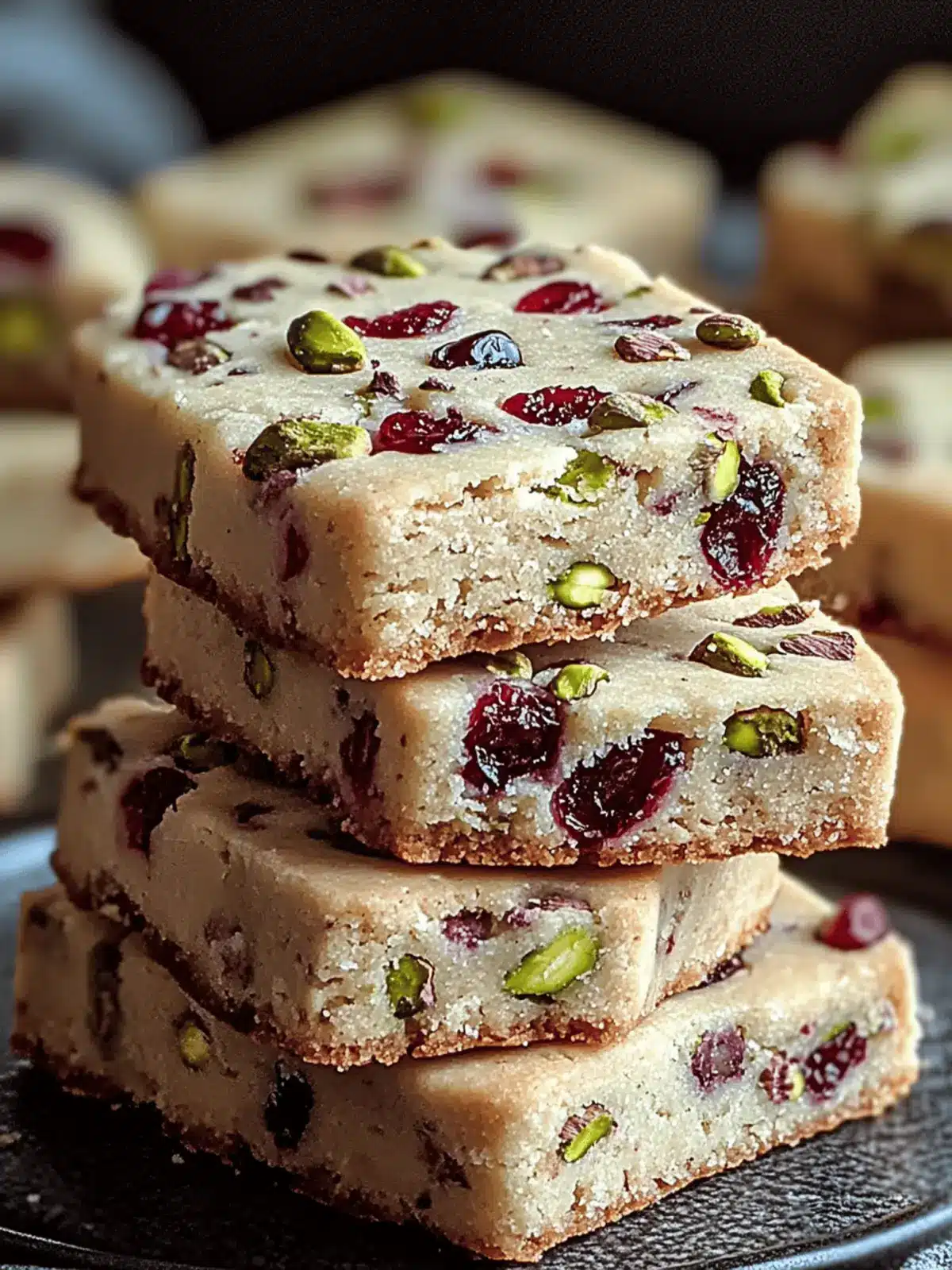 Cranberry Pistachio Shortbread Cookies