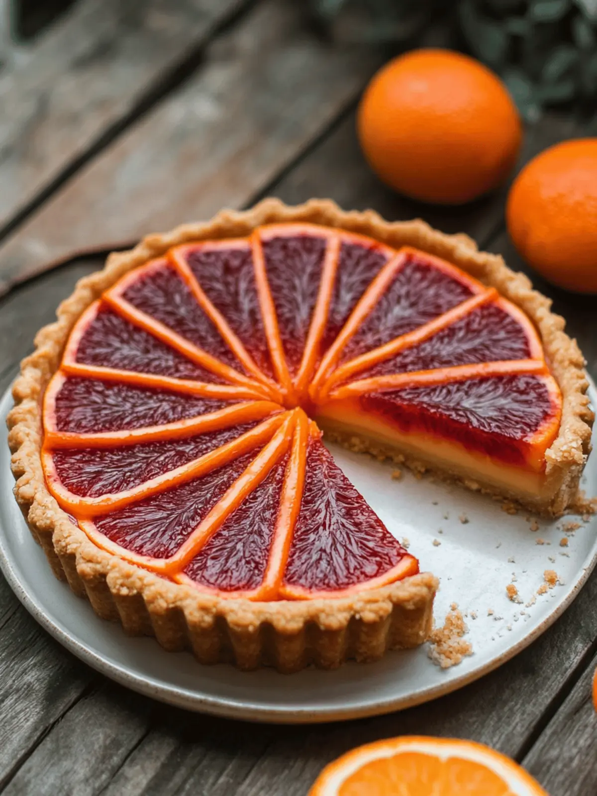 Blood Orange Tart with Almond Crust