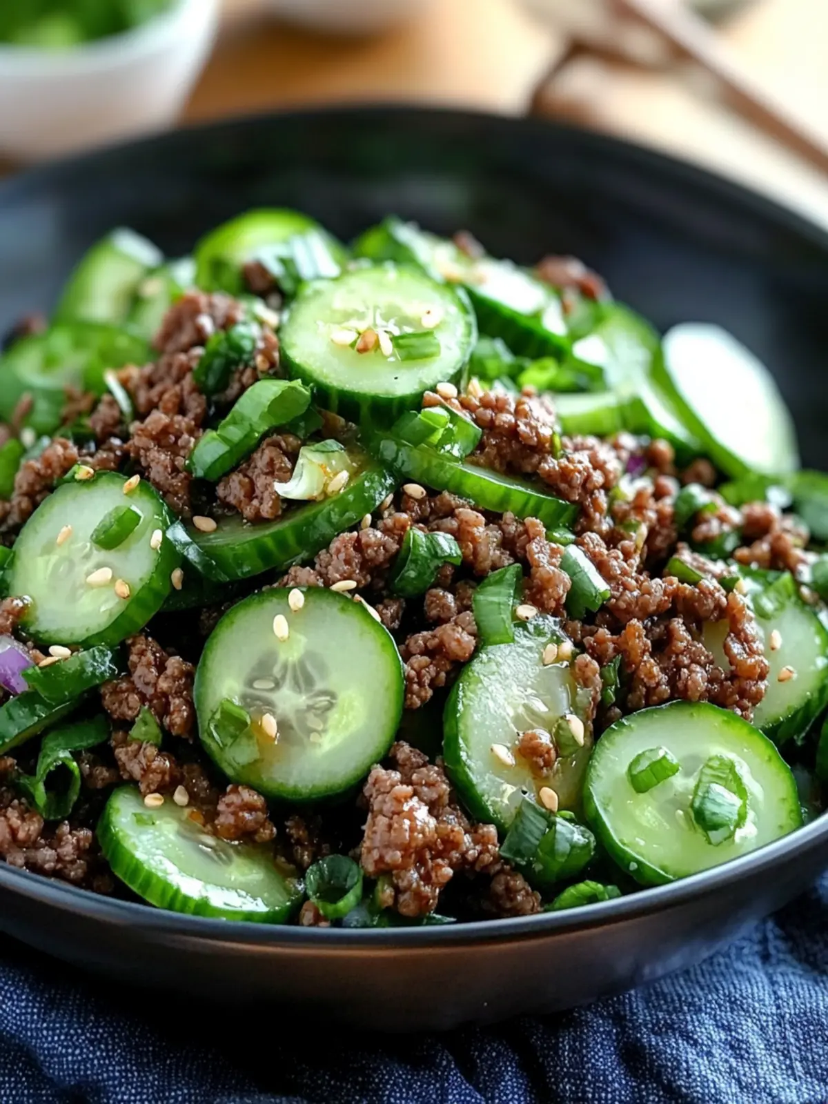 Spicy Korean Ground Beef with Crisp Cucumber Salad Delight 3 Korean Ground Beef with Cucumber Salad