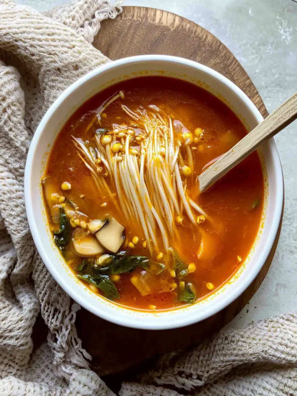 Tomato Enoki Mushroom Soup