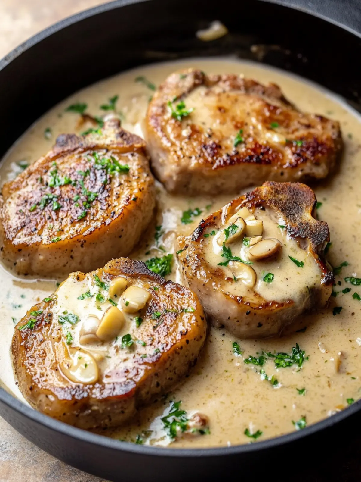 Creamy Garlic Pork Chops