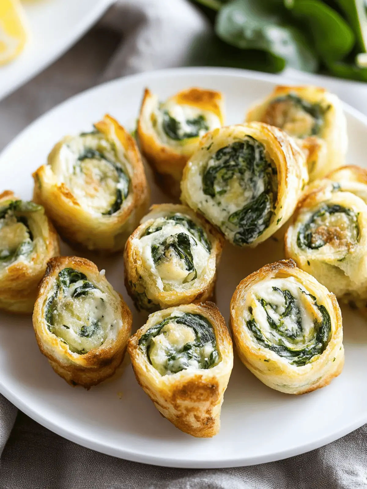 Spinach Dip in Bite-Sized Pinwheels