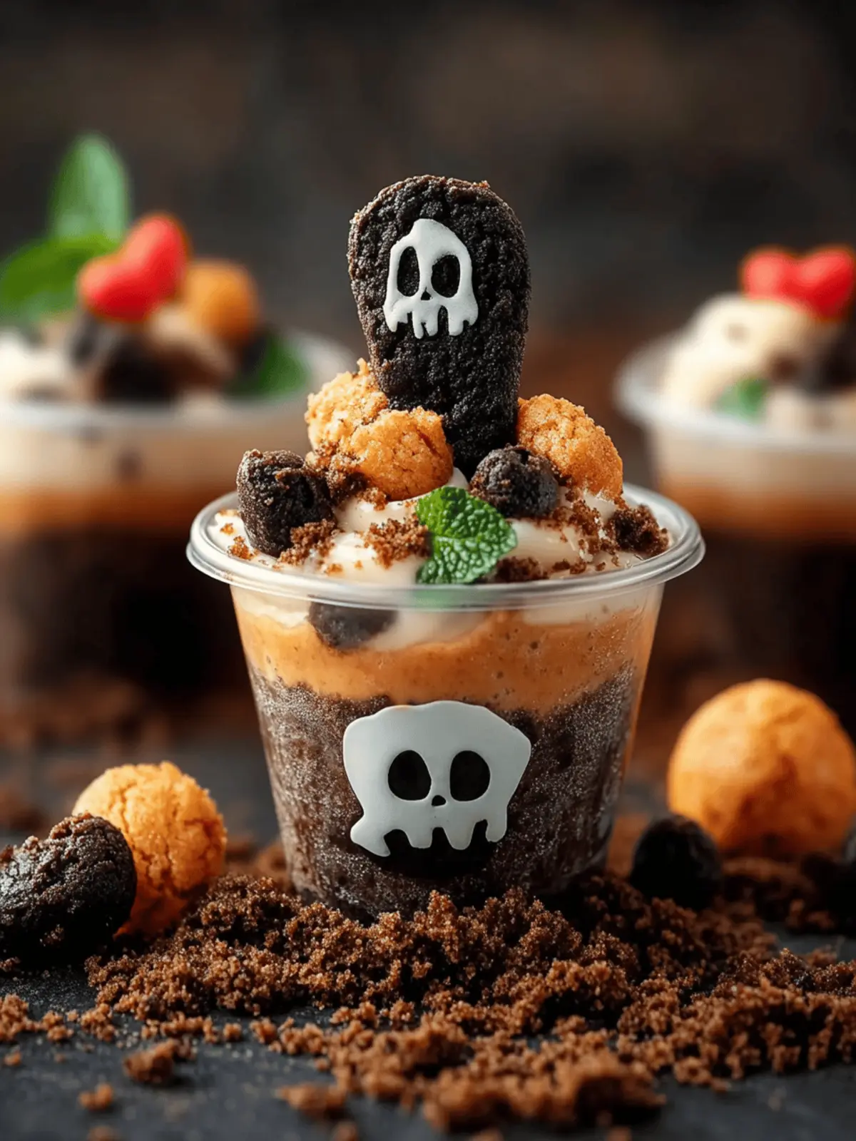 Graveyard Pudding Cookie Cups