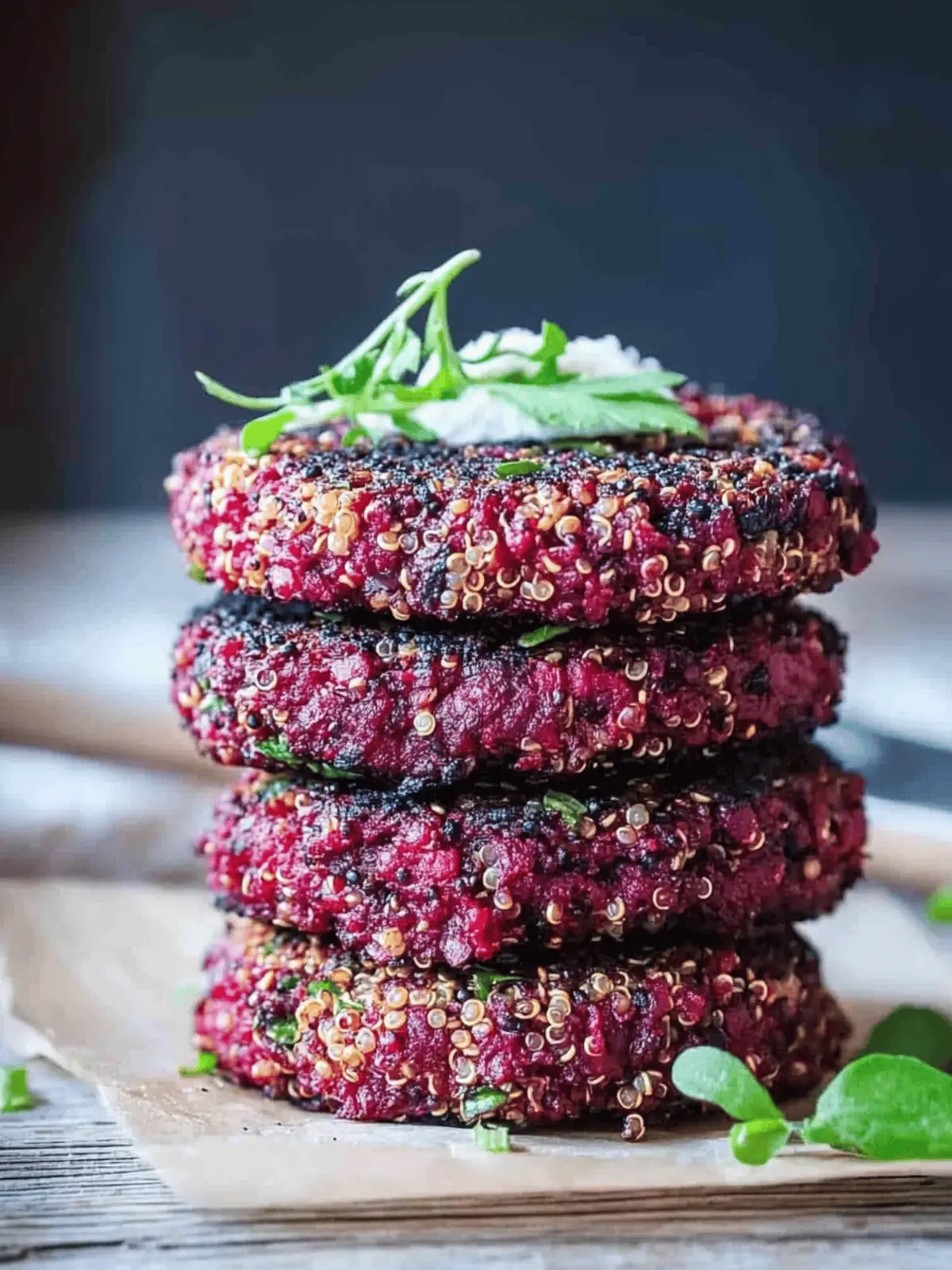 Beet and Goat Cheese Quinoa Patties
