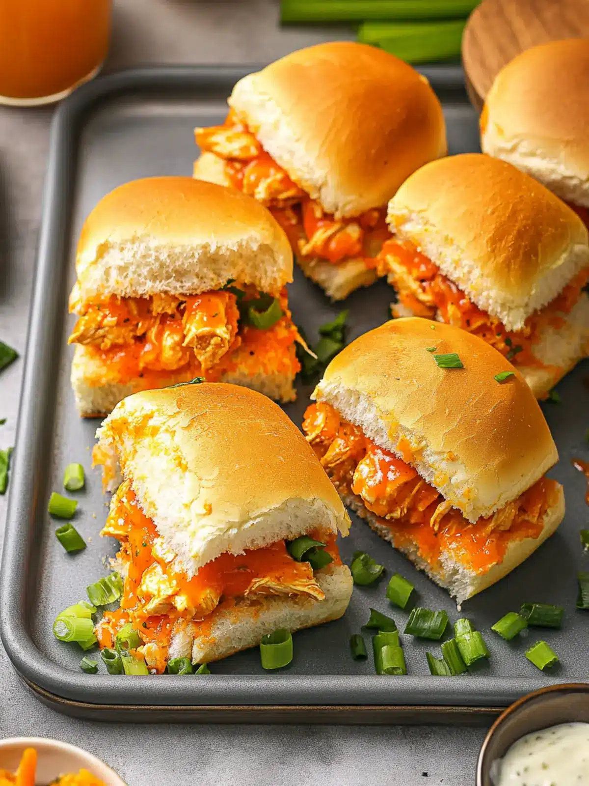 Savory Sheet Pan Buffalo Chicken Sliders for Easy Game Day Magic 3 Sheet Pan Buffalo Chicken Sliders