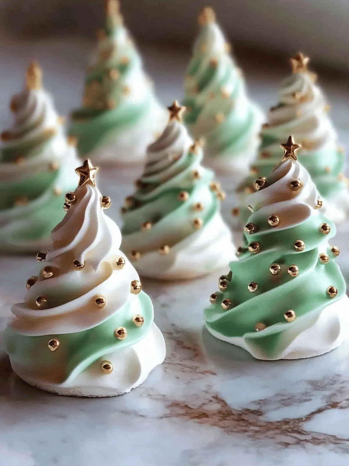 Christmas Tree Meringues