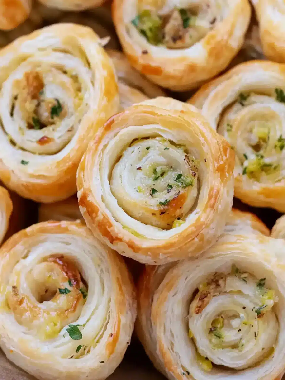 Tender Garlic Puff Pastry Pinwheels Your New Favorite Snack 2 Tender Garlic Puff Pastry Pinwheels