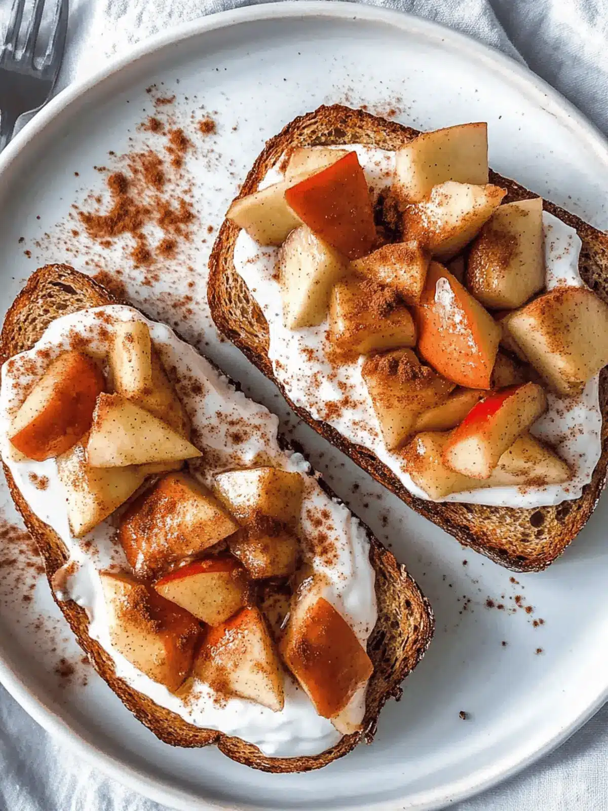 Saut ed Cinnamon Apples and Yogurt Toast