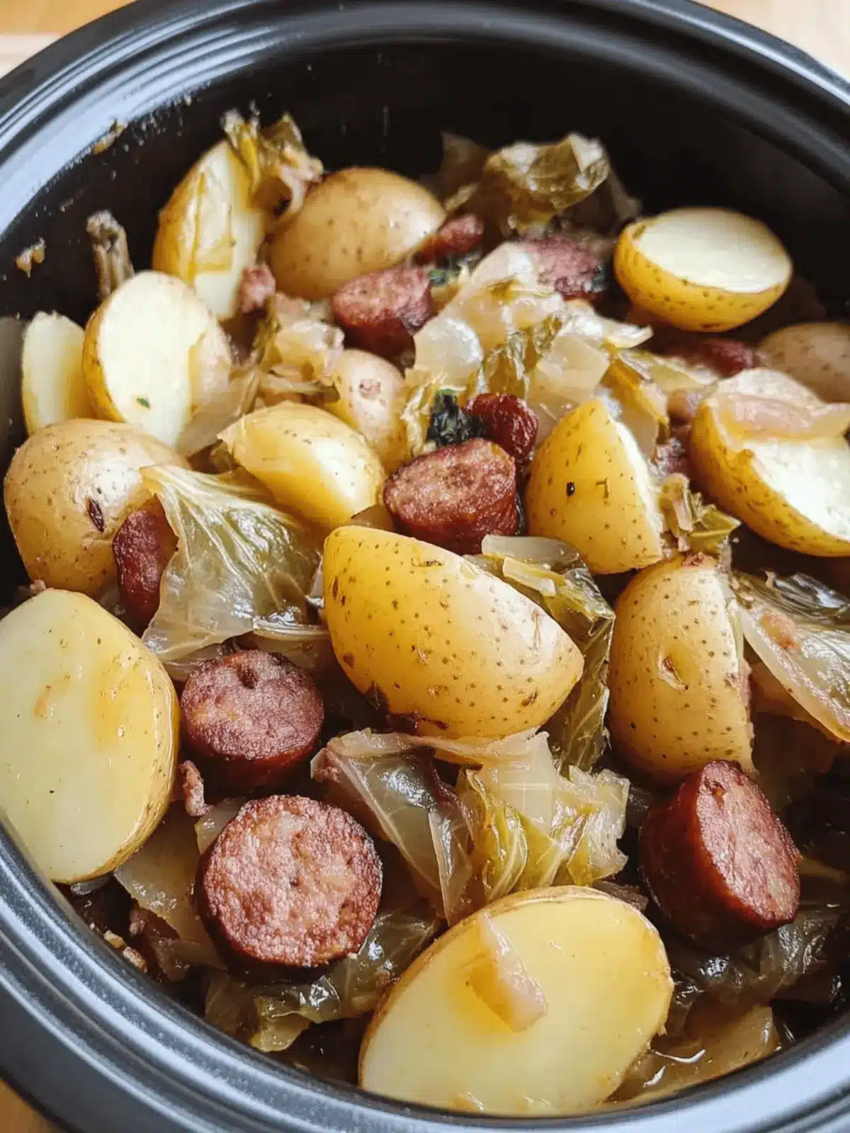 Crock Pot Cabbage, Sausage & Potatoes for Cozy Comfort Food 3 Crock Pot Cabbage, Sausage & Potatoes