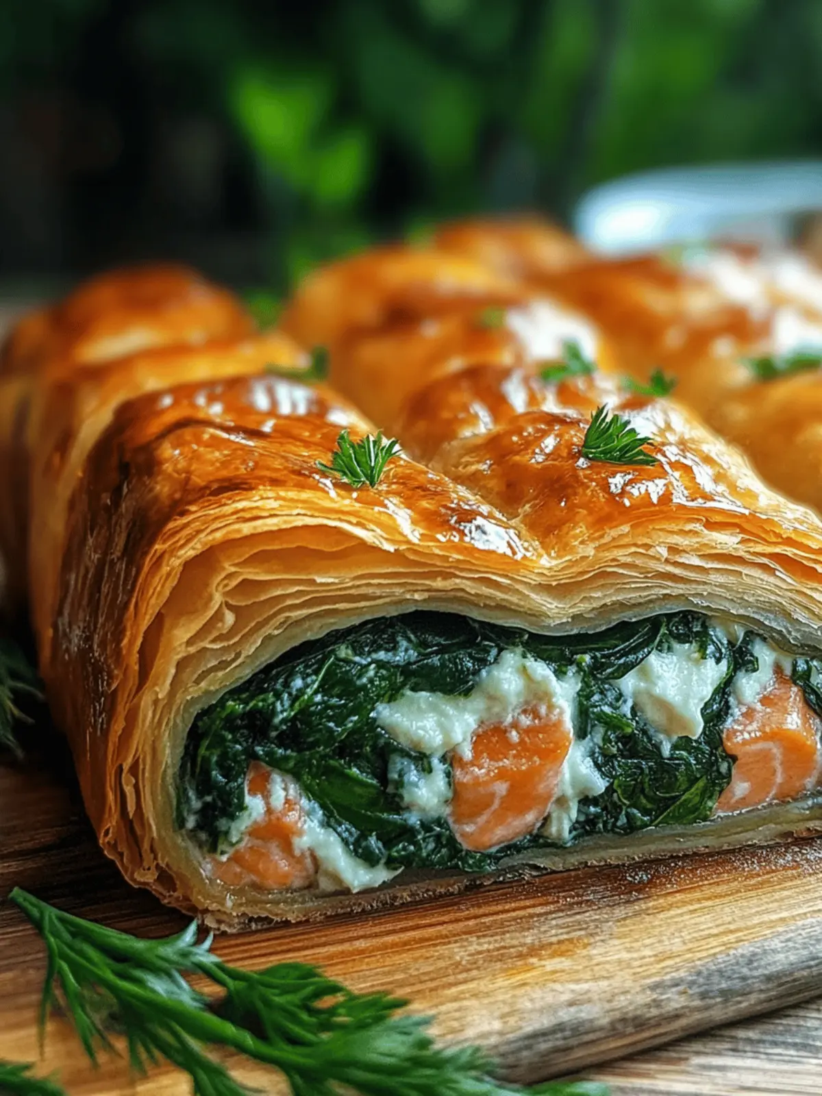 Spinach and Cheese Stuffed Salmon Wellington