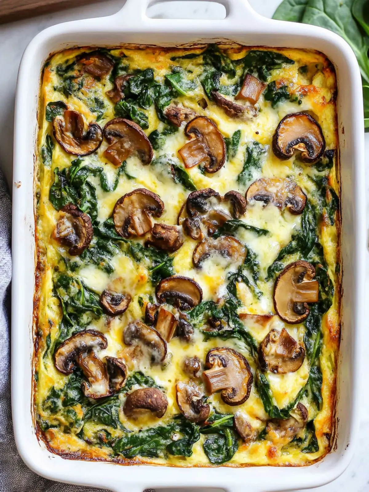 Spinach Mushroom Breakfast Casserole