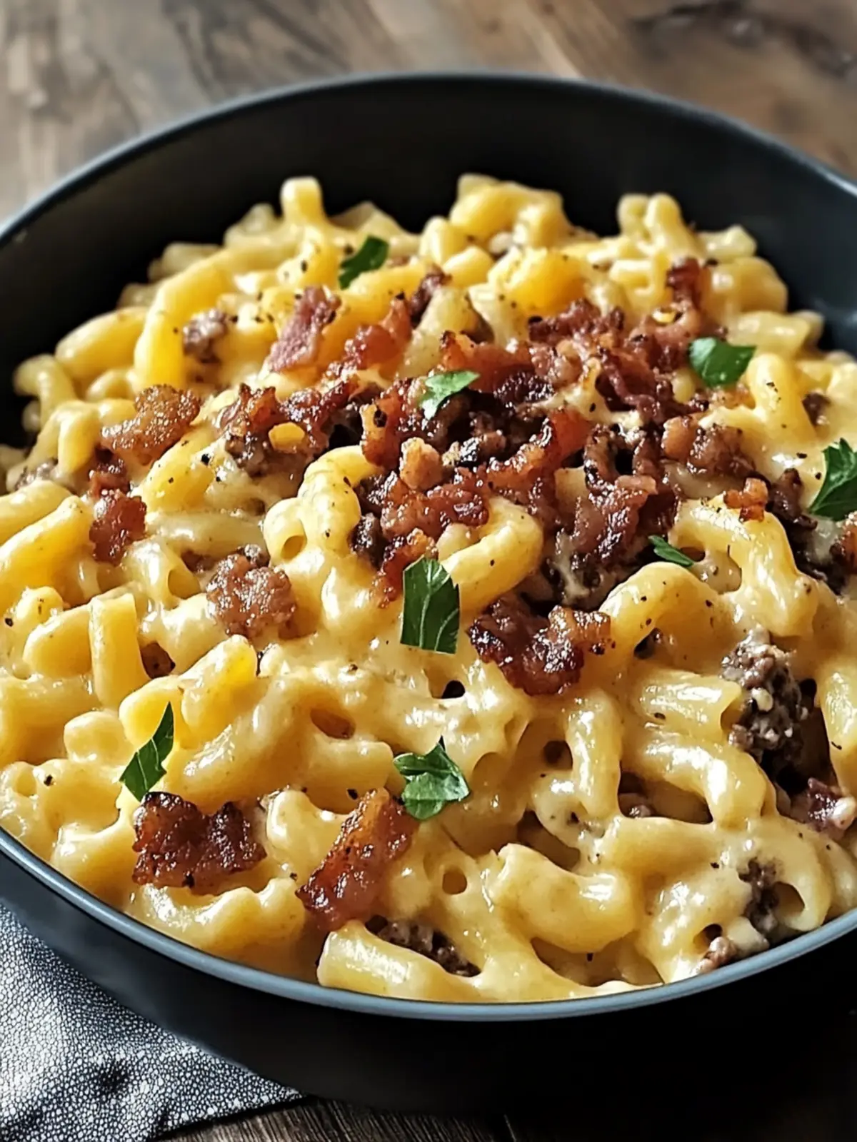 Loaded Bacon Cheeseburger Alfredo Pasta