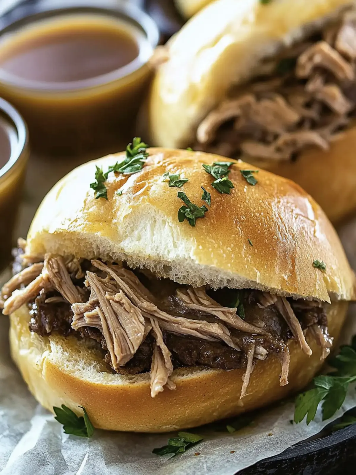 Crockpot French Dip Sandwiches