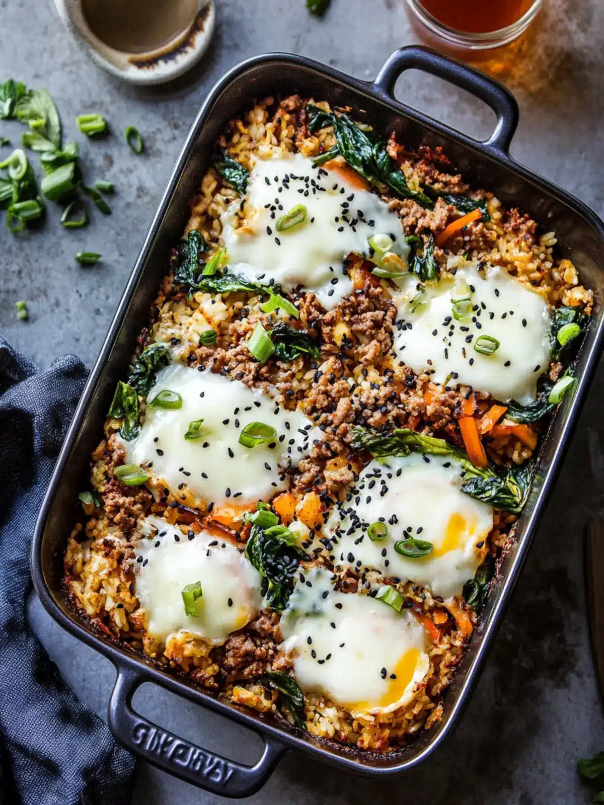Bibimbap Casserole with Ground Pork