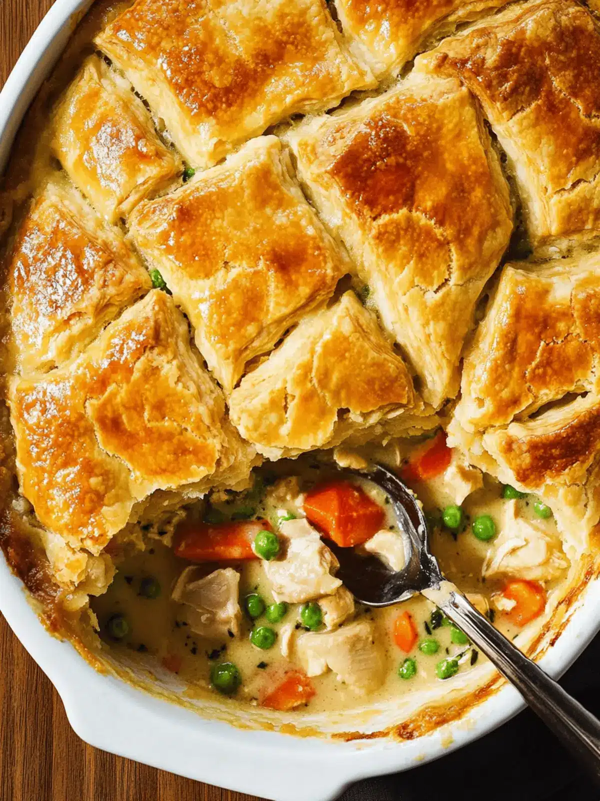 Savory Chicken Pot Pie with Flakey Biscuit Crust Delight 3 Chicken Pot Pie with Flakey Biscuit Crust