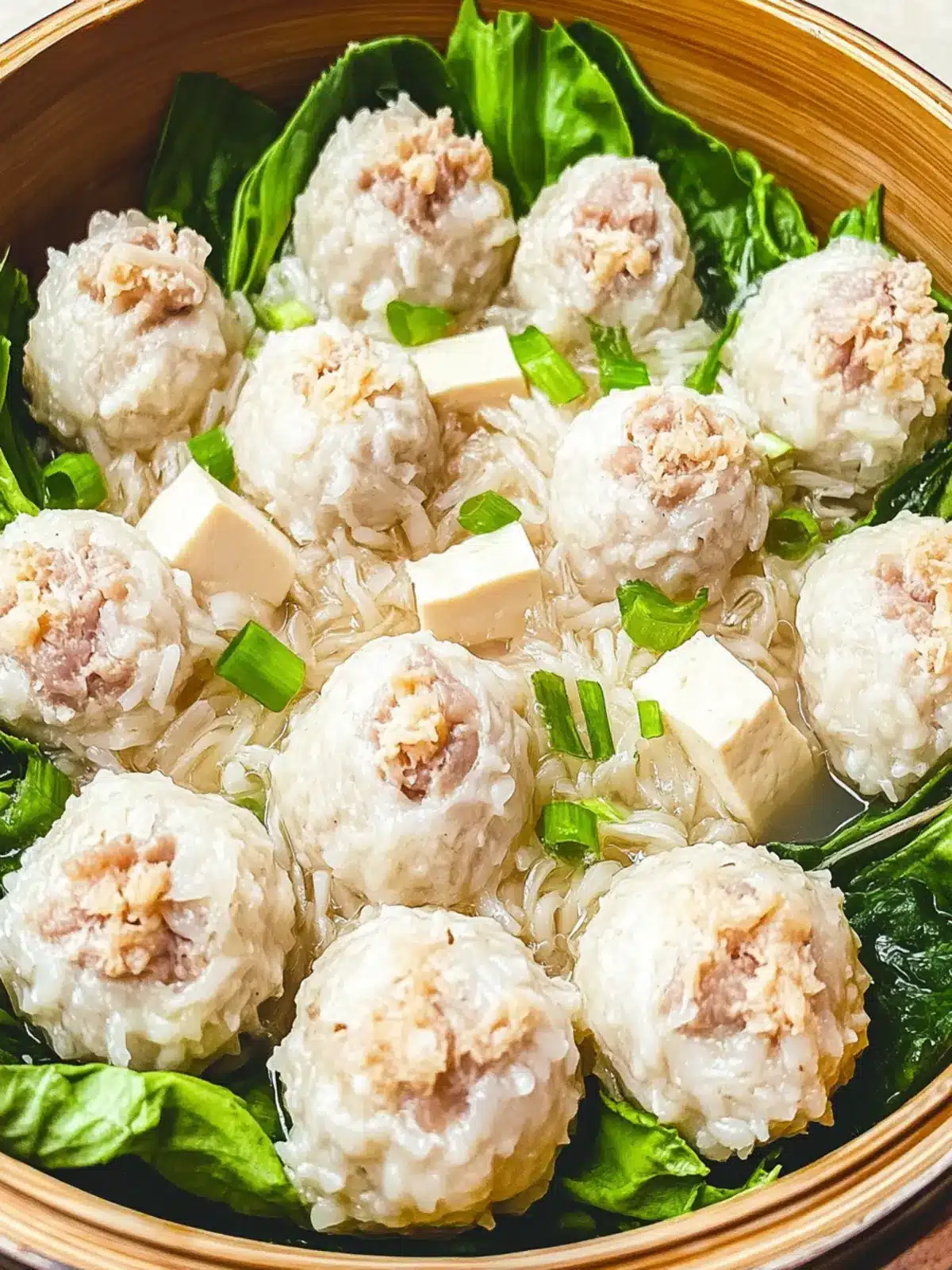 Pearl Meatball with Pork, Tofu and Shrimp (çç ä¸¸å­)