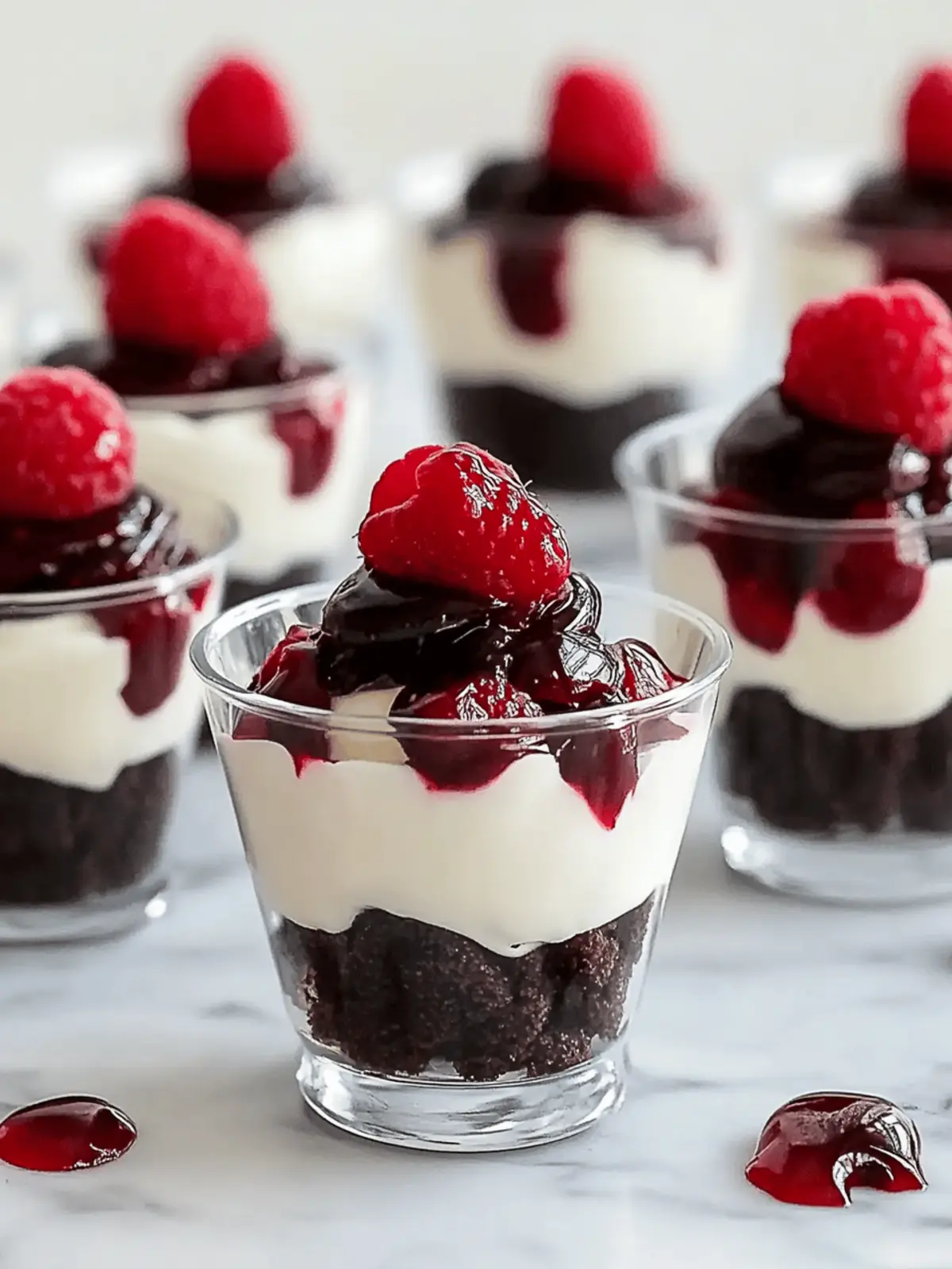 DLux Mini Dessert Cups: No-Bake Cherry Chocolate Bliss 3 DLux Mini Dessert Cups