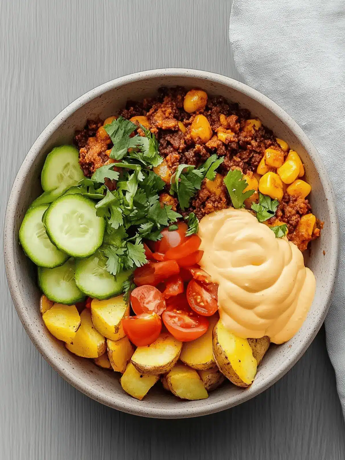 Loaded Fiesta Potato Bowl: A Cheesy, Crispy Family Favorite 3 Loaded Fiesta Potato Bowl