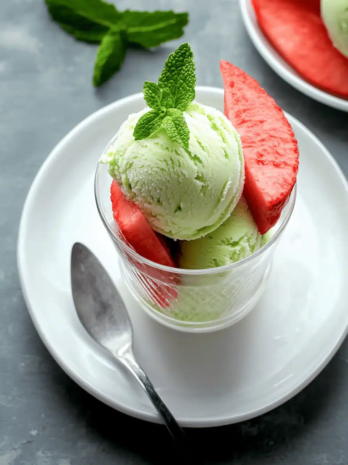 Delicious Fresh Mint Ice Cream with a Salted Watermelon Twist 2 Fresh Mint Ice Cream