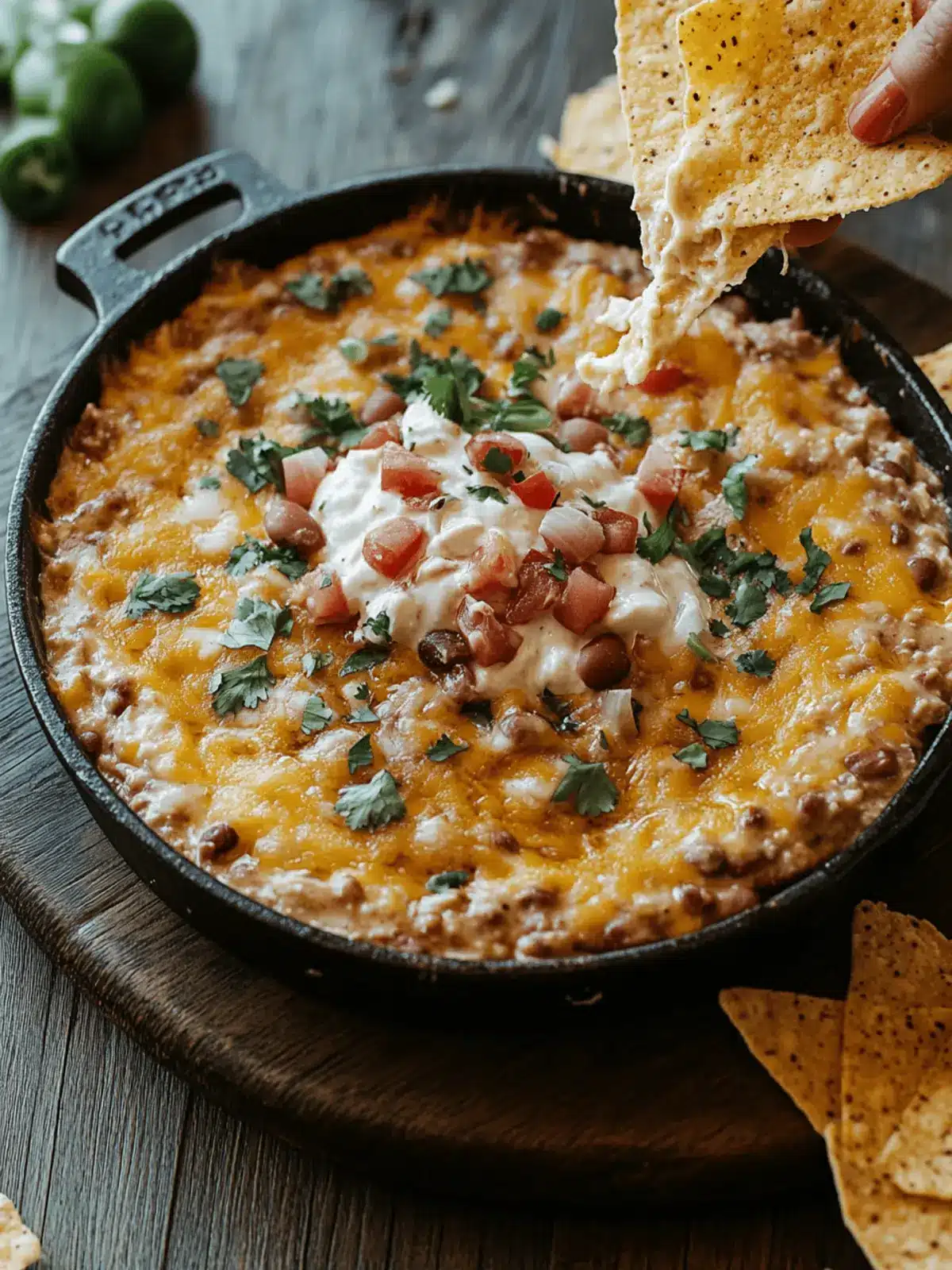 Irresistible Cheesy Fiesta Refried Bean Dip for Any Gathering 3 Cheesy Fiesta Refried Bean Dip