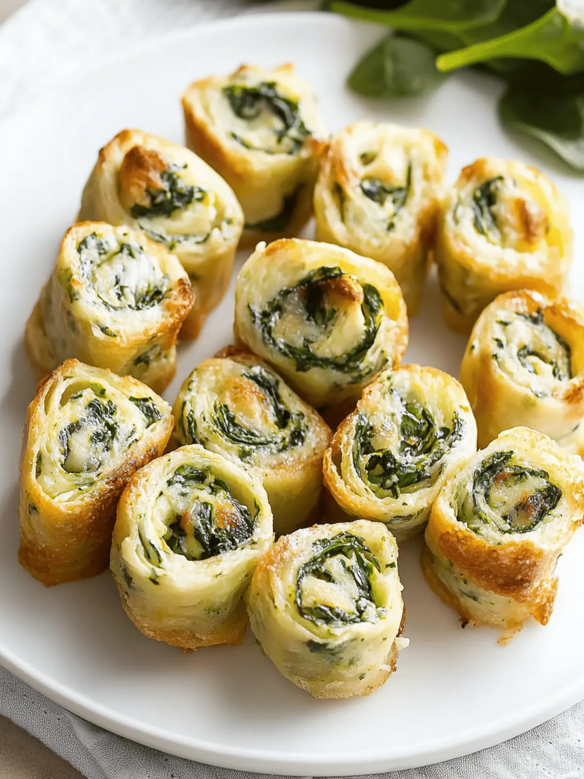 Spinach Dip in Bite-Sized Pinwheels