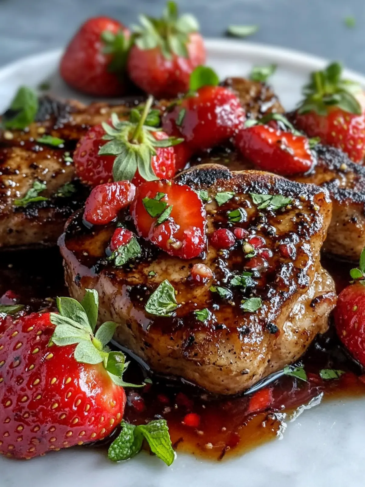 Strawberry Balsamic Pork Chops