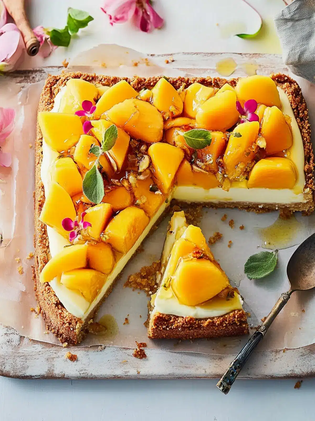 Ginger, Mango and Honey Cheesecake