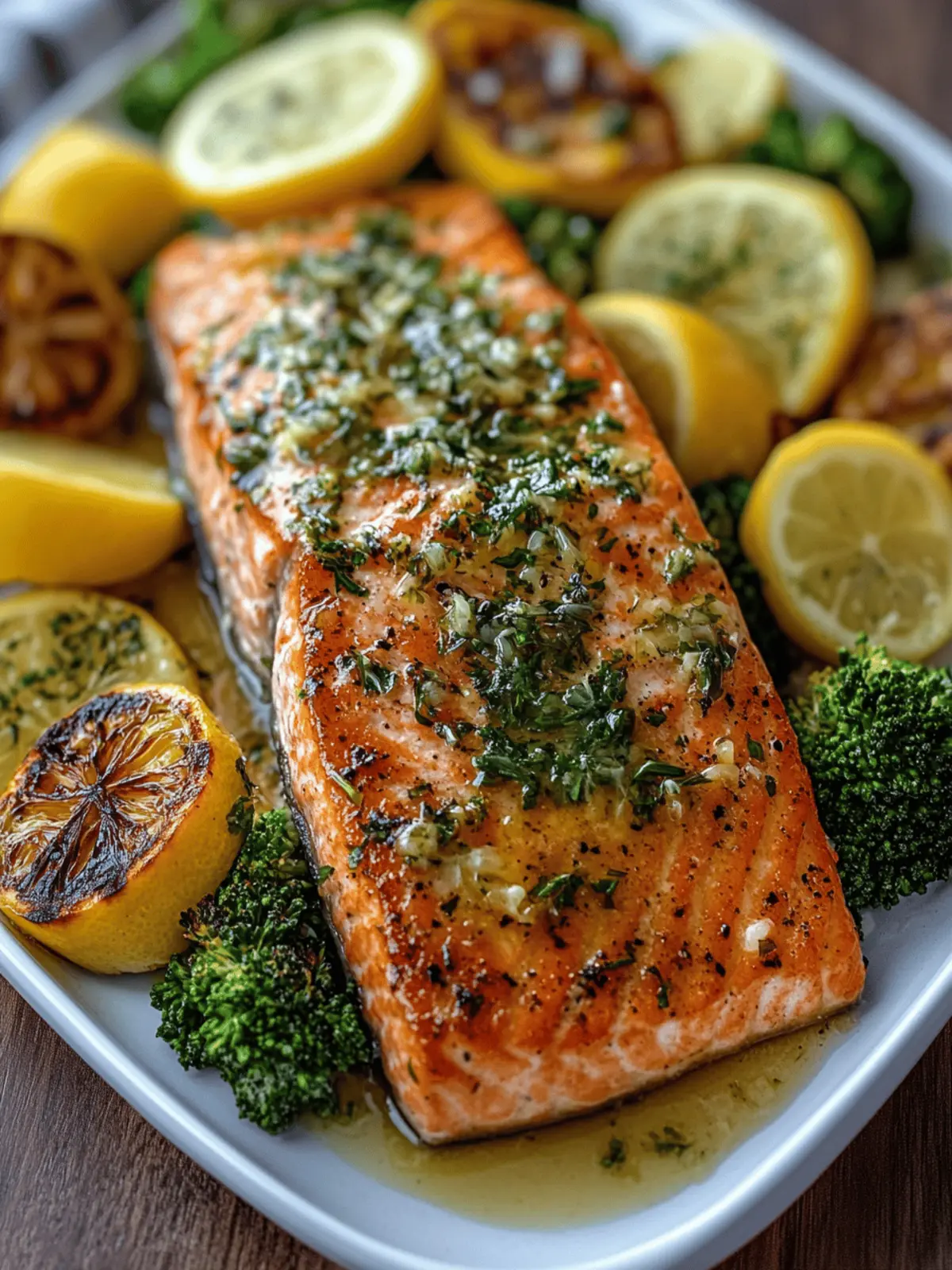Lemon Butter Salmon with Crispy Potatoes and Fresh Broccoli 4 Lemon Butter Salmon